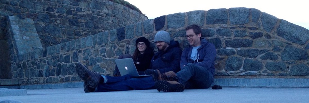 Coding on the battlements. Photo by Chris Govias.